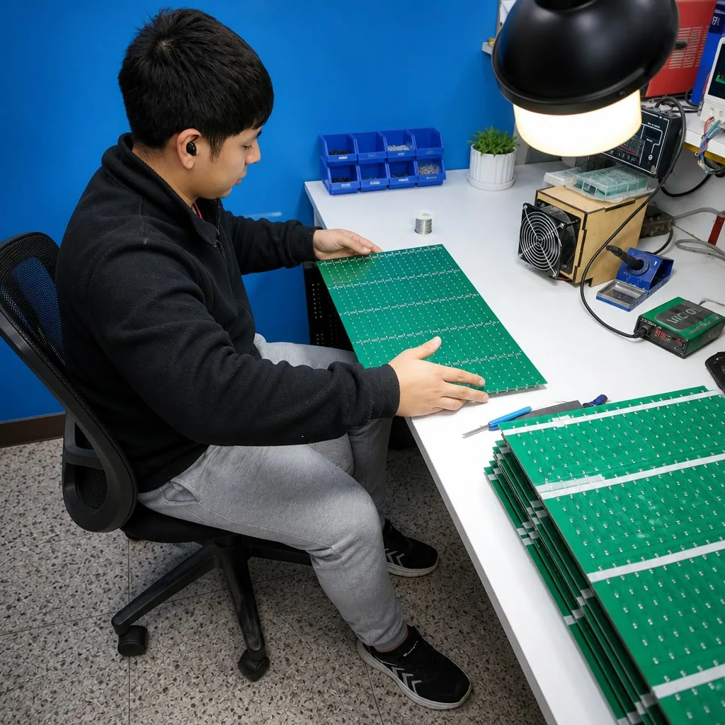 Placas electrónicas fabricadas en la planta de La Plata