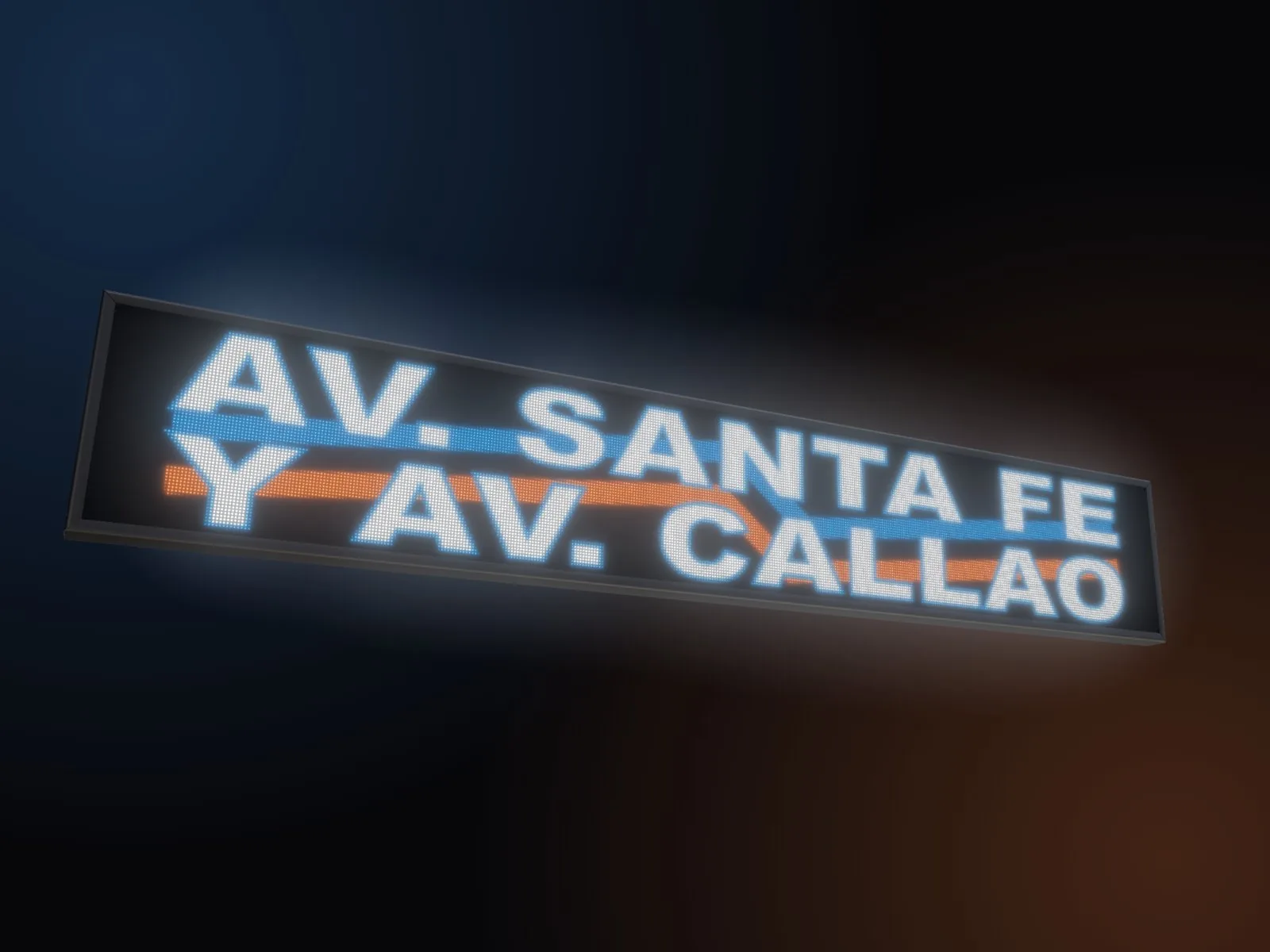 Cartel Full Color con destino Av. Santa Fe y Av. Callao
