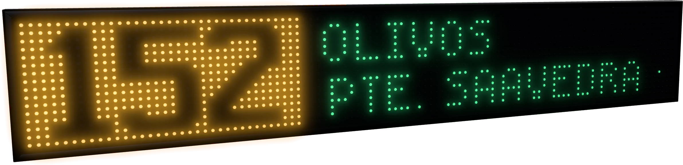 Cartel LED monocromo 152 Olivos – Pte. Saavedra